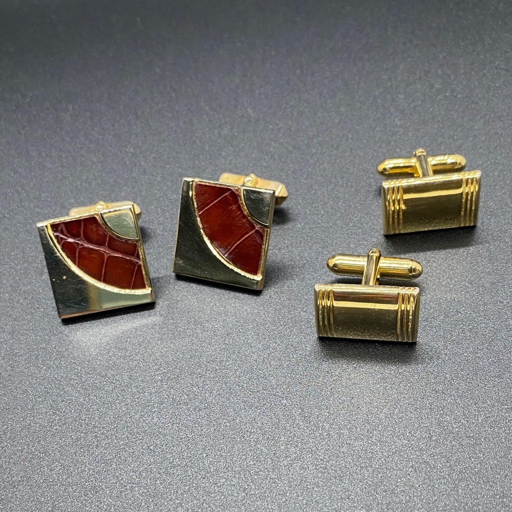 Two pairs of vintage cuff links